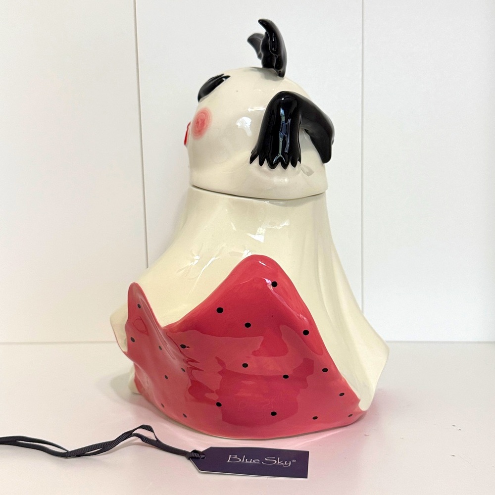 Blue Sky Glamorous Ghost Girl w/ Black Gloves and Bat Hat Large Canister Jar NWT - Picture 5 of 13